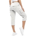 thumbnail image 3 of Cargo Pants for Women Ihhxva Women's Capri with Pockets Elastic Waist Sport Capris Lightweight Cotton Casual Hiking Summer Loose Fit Straight Leg S-3XL, 3 of 7