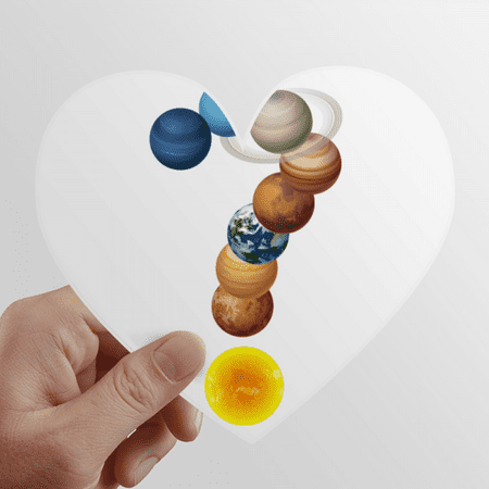 Permutation Combination Planetary Question Marks Heart Vinyl Sticker Bicycle Bottle Decal