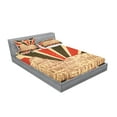 thumbnail image 2 of Ambesonne Saying Fitted Sheet & Pillow Sham Set, Italian Rome Lettering, Queen, Red Dark Green and White, 2 of 2