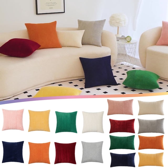 Fiudx Funda de Almohada de Pana, Tela Suave Al Tacto, Textura Delicada, Cierre de Cremallera Oculto, Decoración Moderna para Sala de Estar, Cómodo Cojín de Sofá, Cálido Ambiente Hogareño, Tamaño 50 X