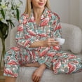 thumbnail image 6 of Daiia Pink Flamingo for Women's Long-Sleeved Pajama Set – Soft & Comfortable Sleepwear Button-Up Pajamas Cozy Lounge Wear-Medium, 6 of 7
