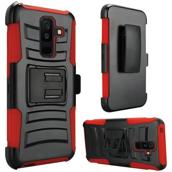 GSA Hybrid Kickstand Case Holster for Samsung Galaxy A6 - Black Red
