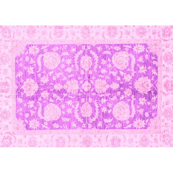 Ahgly Company Indoor Rectangle Oriental Pink Traditional Area Rugs, 5' x 8'