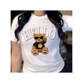 thumbnail image 1 of Camiseta de manga corta y cuello redondo para mujer con estampado de oso para uso casual en primavera y verano Color Blanco Talla Mediana Marca Emil SaEs, 1 of 4