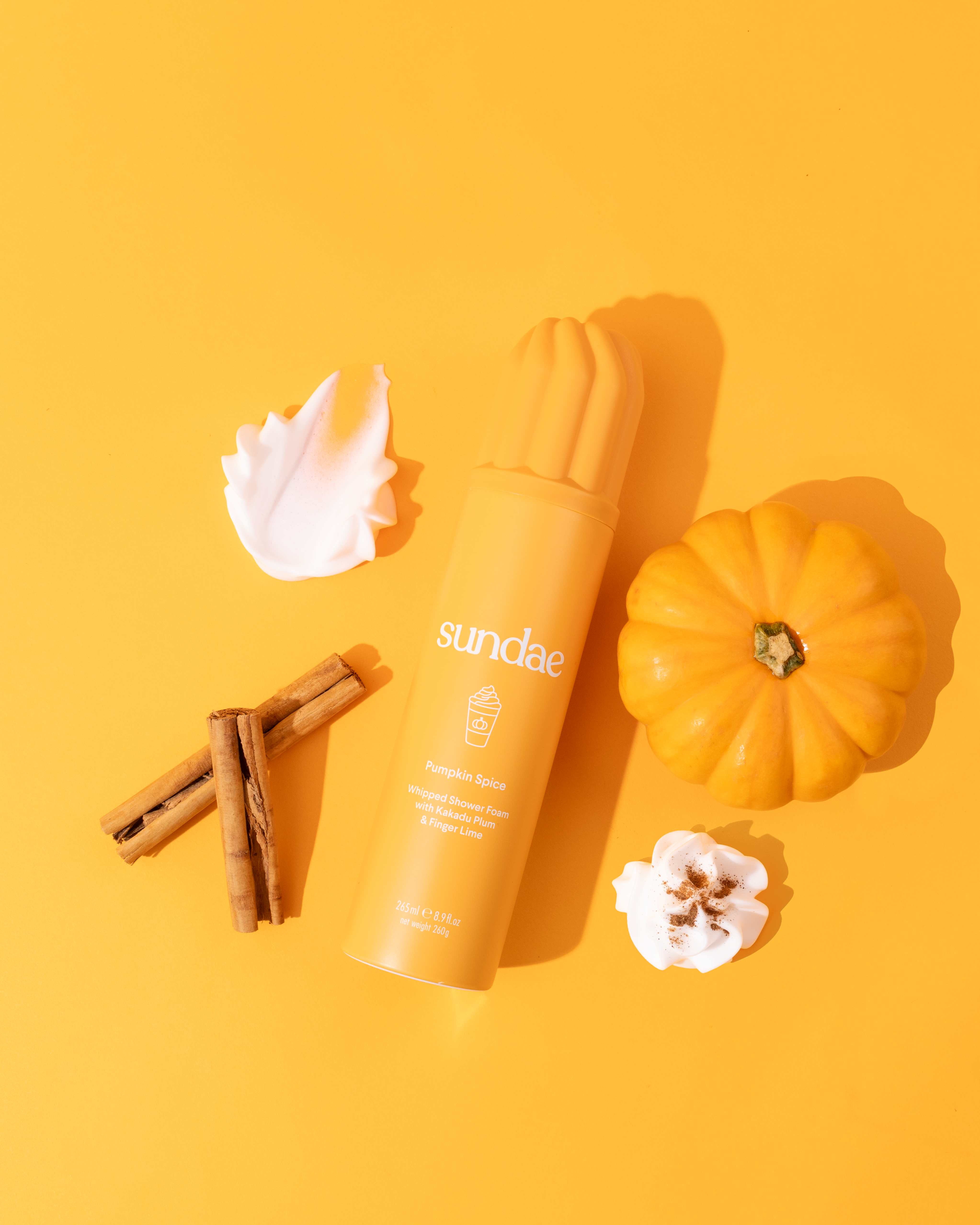 Sundae Whipped Shower Foam Body Wash Pumpkin Spice Latte 8.9 oz for All Adult Skin Types- Unisex