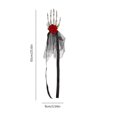 thumbnail image 4 of Skeleton Hand Headband with Gothic Flowers, Punk Style Bone Hair Accessory for Halloween, 1 Piece, 4 of 5