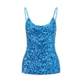 thumbnail image 2 of Xunmmm Women's Sequin Tops Halter Tank Tops Sleeveless Glitter Camisole Vest Adjustable Straps Daily Night Club Party Performance Clothes BU2, 2 of 4