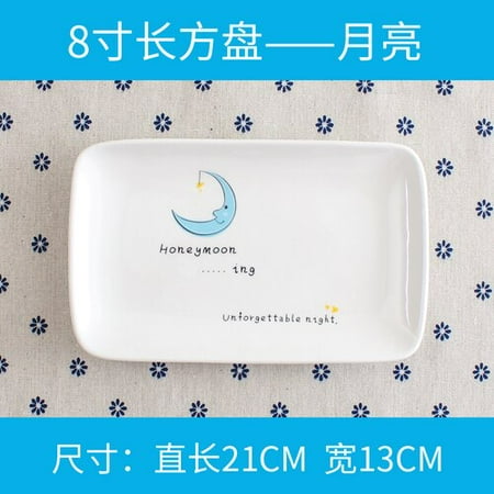 

Creative ceramic plate rectangular plate breakfast plate household ca snack plate dish sushi plate Flamingo plate vajilla