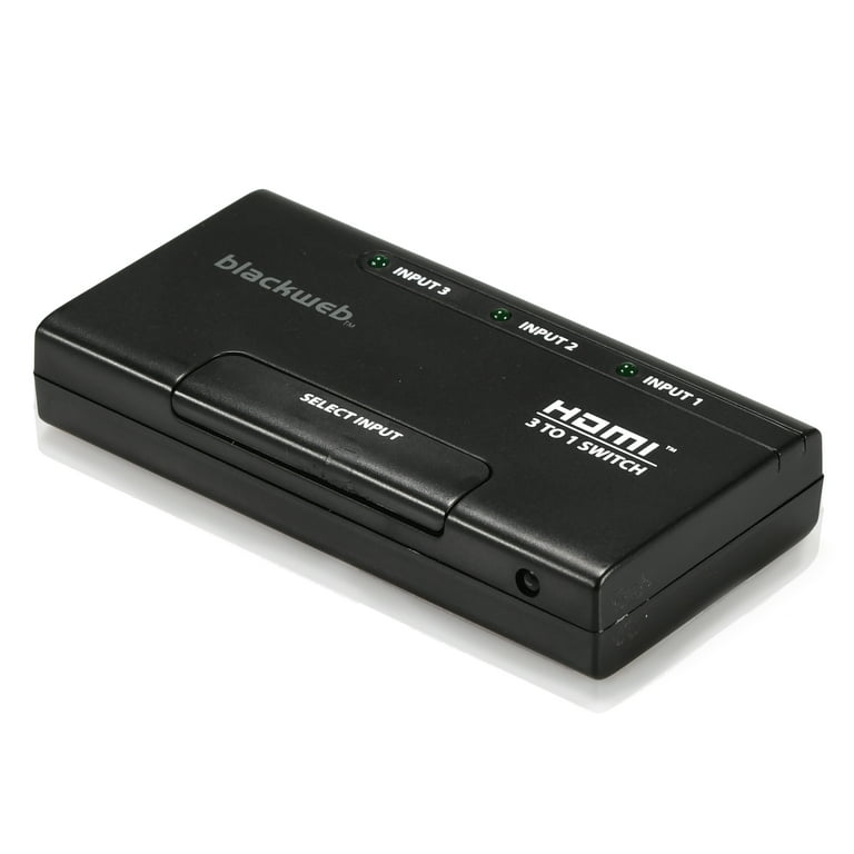 GE 3-Device HDMI Switch, Black