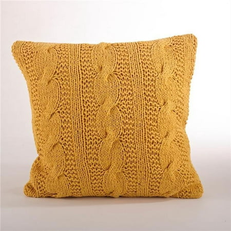 UPC 789323292643 product image for SARO 1020.SF20S 20 in. Cable Knit Design Down Filled Cotton Throw Pillow Saffron | upcitemdb.com