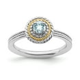 thumbnail image 1 of Sterling Silver & 14K Expressions Aquamarine Ring - Size 9, 1 of 3