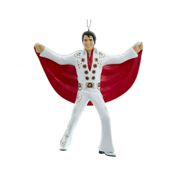 Elvis In White Suit With Red Cape Ornament