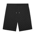 thumbnail image 5 of Fgnfyis 2025 Men's Loose Casual Checkerboard Sports Shorts Crew Neck Long Sleeve T Shirt Two Piece Set 2 Piece Sets Men Outfit Black XXL, 5 of 8