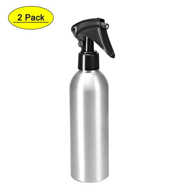 Botella de spray Uxcell 7oz/200ml con pulverizador de niebla fina tono aluminio plateado 2Pack