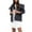 Black, variant on IROINNID Women's Leisure Short Coat Turndown Lapel Solid Color Denim Jacket Long Sleeve Outwear, Blue
