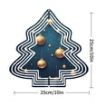 thumbnail image 3 of Elegant Metal Hanging Christmas Tree Wind Spinner - Concentric White Lines with Golden Ornaments Perfect for Festive Garden Decor, 3 of 3