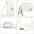 thumbnail image 5 of SaniMore Case for Samsung Galaxy S24, PU Leather 3D Lattice Stylish for Girls Crossbody Lanyard Flip Kickstand Card Slots Cash Pocket Magnetic Clasp Full Protective Shockproof Wallet Shell, White, 5 of 9