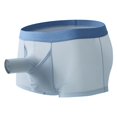 thumbnail image 2 of CLEVER-MENMODE Ropa interior sexy para hombre, bóxers con nariz de elefante, calzoncillos masculinos de seda de hielo, bóxers largos con bolsa para el pene con forma de U, 2 of 5