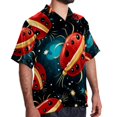 thumbnail image 2 of Seven Starred Ladybird Men's Short Sleeve Beach Shirts, Casual Printed Button Down Poplin Shirt Summer., 2 of 6
