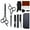 Black, variant on 12-piece stainless steel hairdressing set, professional hairdressing scissors, home hairdressing tools, including hair clipper, comb clip, razor, unisex, pet-friendly