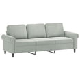 thumbnail image 3 of vidaXL 3 Piece Sofa Set with Cushions Light Grey Velvet, 3 of 5