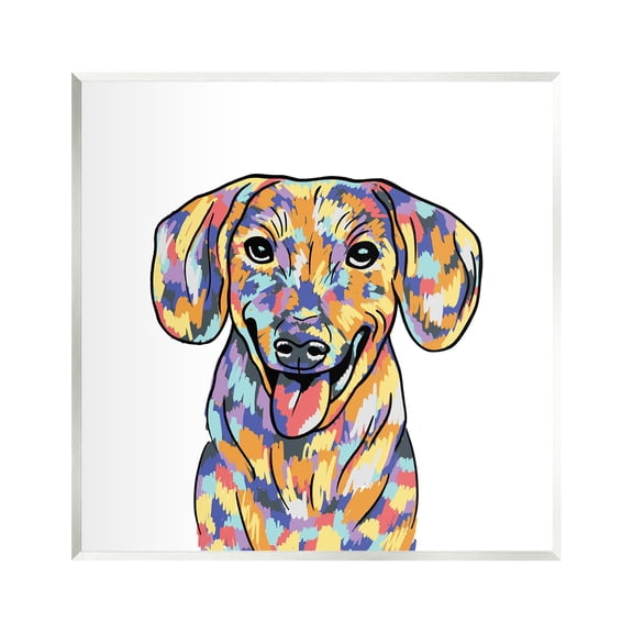 Stupell Industries Modern Bold Dog Portrait Animals & Insects Painting Unframed Art Print Wall Art, 12 x 12