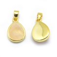 thumbnail image 2 of 5pcs Natural Rose Quartz Pendants with Golden Tone Brass Findings teardrop Faceted 14.5x9.5x5mm Hole: 2.5x3.5mm, 2 of 2