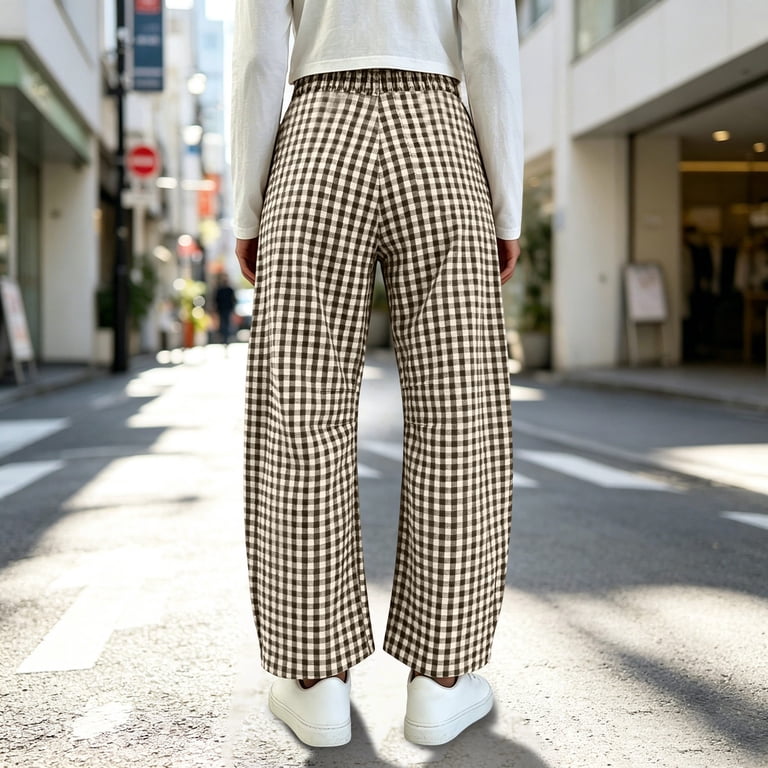 ladies plaid dress pants Call It Even Wide Leg Plaid Dress Pant - Red/combo