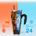 thumbnail image 3 of 40oz Tumbler,Black Christmas Cherry Pattern Insulated Tumblers with Removable Handle,Stainless Steel Double Vacuum Coffee Tumbler Cup with Straw for Home,Office,Travel,Party, 3 of 5