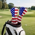 thumbnail image 3 of Yuyamidu American Flag Golf Club Head Cover with Soft Lining Patriotic Golf Club Cover Waterproof PU Leather Hybrid Fairway Driver Headcover Golf Gift for Golfers, 3 of 7
