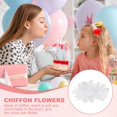 thumbnail image 4 of Uxcell Chiffon Flower, Fabric Flowers Bows Sewing Fabric Appliques Headband Embellishments for Crafts White 4 Inch, 4 of 7