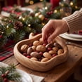 thumbnail image 4 of Twfbrm Wooden Serving Tray, 6 x 6 Inch Apples Shaped Serving Bowl with Hand Carving Design, Table Decorative Wood Bowl, Small Create Dish Bowl for Candy, Fruit, Snack, Desktop Center Decoration, 4 of 6