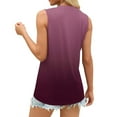 thumbnail image 4 of Womens Button Up Tank Tops, Sleeveless Shirts for Women Summer Fashion Loose Fit Ombre Tie Dye Notch V Neck Dressy Blouses, 4 of 6