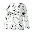 thumbnail image 3 of Uootdi Long Sleeve Shirts for Women Floral Print Asymmetrical V Neck Fall Tops Gift Retro Button T-Shirt Loose Fit Dressy Work Clo, 3 of 5