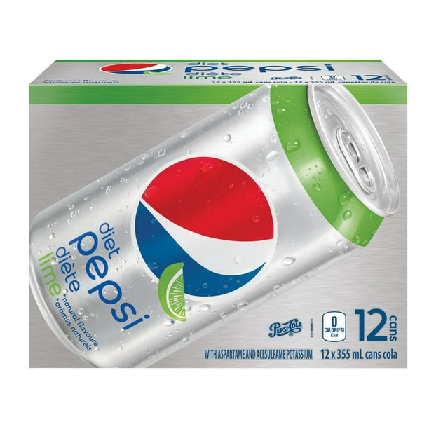Boisson gazeuse Pepsi diète Lime, 355 mL, 12 canettes