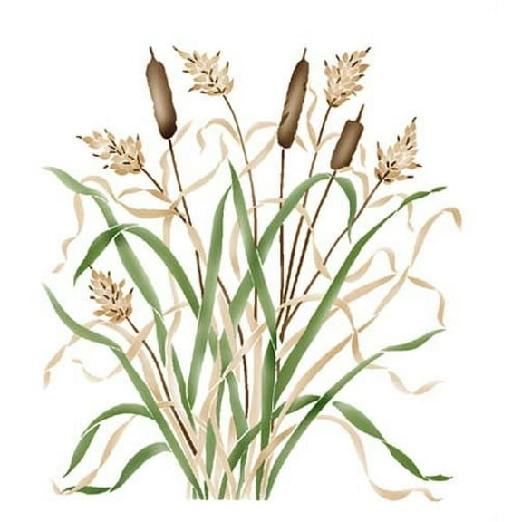 New Cattails Wall Stencil SKU #2607 by Designer Stencils