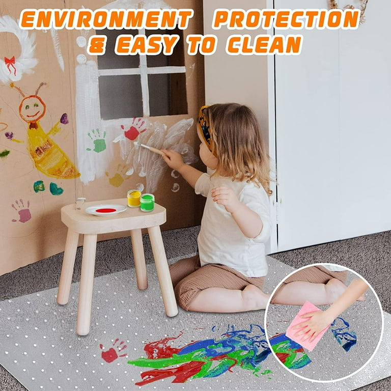 FreeLung Thick Plastic Chair Mat for Low to Medium Pile Carpeted Floor 48 30 Clear PVC Protector with Lip Walmart