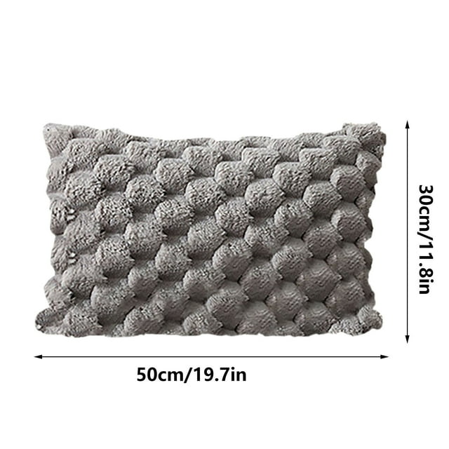 Fridja Super Soft Cozy Decorative Throw Pillow Covers Fuzzy Plush Faux Fur Solid Color Cushion Cover Pillowcase for Couch Retro Rug Pillow Cases for Sofa Bed Living Room Outdoor, 19.7" x 11.8"