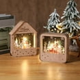 thumbnail image 7 of UYUH Lighted Christmas Deer Wood Decor White Hair Pair with Painted Chalet House Holiday Office Desktop Decorations Festive Gift Rustic Winter Village, 7 of 7