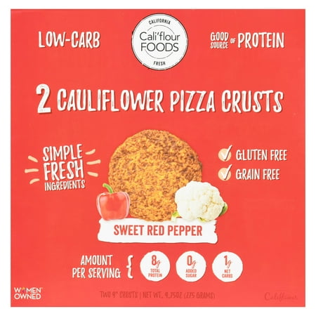 Pizzeria Pizza Dough - Cali'flour Foods Gluten Free, Low Carb Cauliflower Original Italian Pizza Crusts - 1 Box - (2 Total Crusts Per Box)