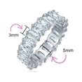thumbnail image 4 of Bling Jewelry Womens Art Deco Style CZ Cubic Zirconia Baguette Eternity Band Ring Sterling Silver, 4 of 6