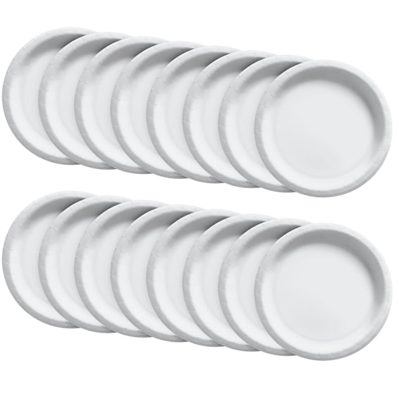 Party City Disposable Paper Plates, 16 Count (White) - Go Brightly Classic Everyday Lunch Paper Plates, 8.5" - Premium Party Supplies