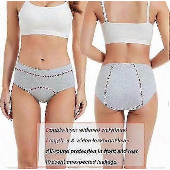 5-Pack Waterproof Menstrual Underwear for Women - Cotton Leak-Proof Briefs Panties