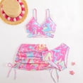 thumbnail image 5 of DAETIROS Girls Hot Pink Two Piece Swimsuit with Ruffle Skirt Soft Cotton Blend Bathing Suit Set for Kids Kids, Size 5-6 T, 5 of 6