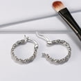 thumbnail image 3 of Twist Hoop Earrings for Women Cubic Zirconia Sterling Silver Ginger Lyne Collection, 3 of 7