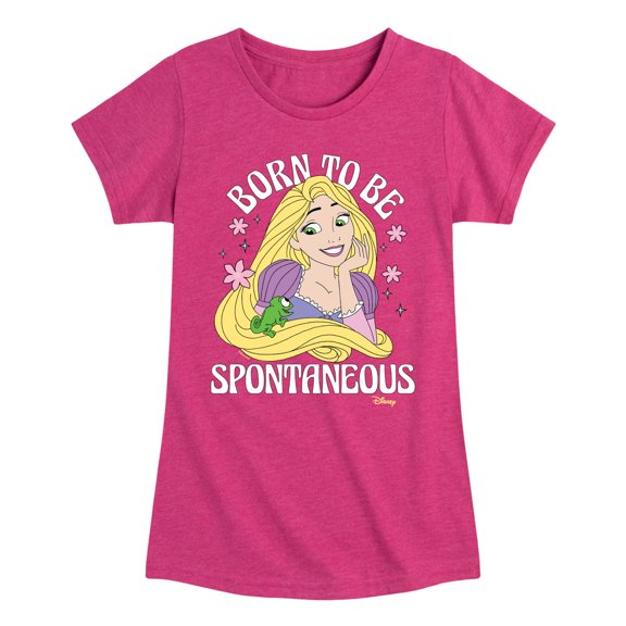 Disney Tangled - Rapunzel - Born To Be Spontaneous - Toddler & Youth Girls Short Sleeve Graphic T-Shirt