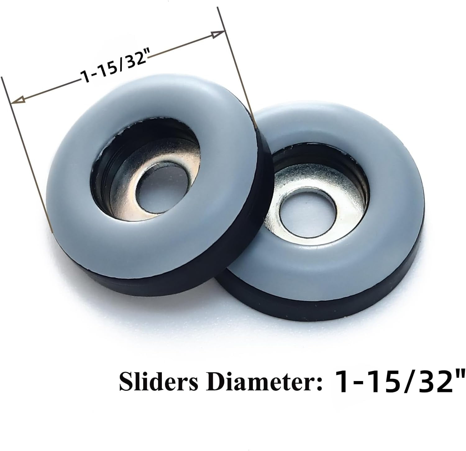 1" Screw On Furniture Glides Sliders-Furnigear PTFE (Teflon) Chair Leg Movers Sliders For Carpet And Hardwood Surface - Move Your Furniture Easy & Safely - Best Floor Protector (grey-40pack