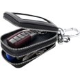 thumbnail image 1 of Estuche para llavero de cuero genuino unisex con cremallera para coche, 1 of 5
