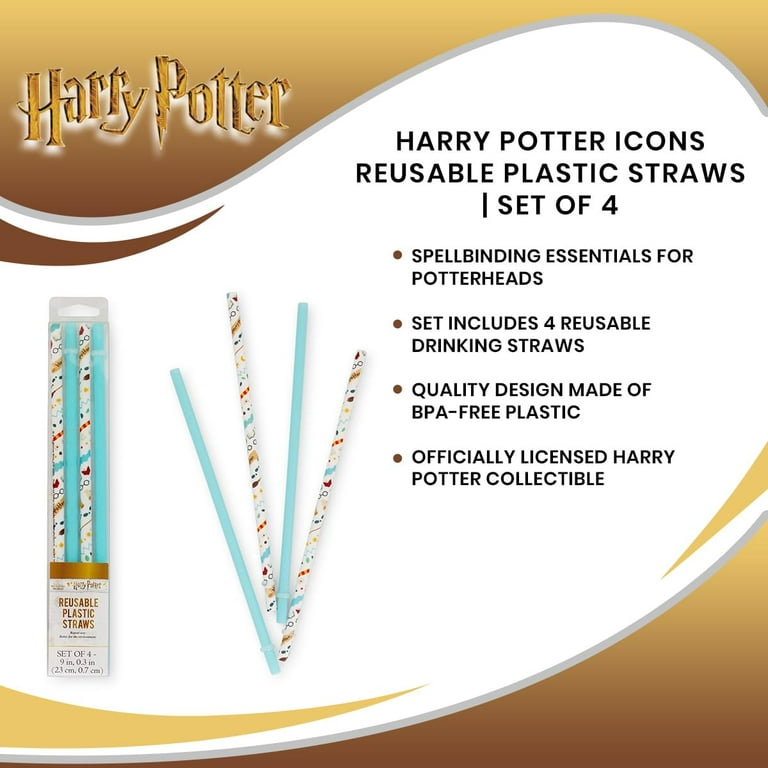 Harry Potter Icons Reusable Plastic Straws