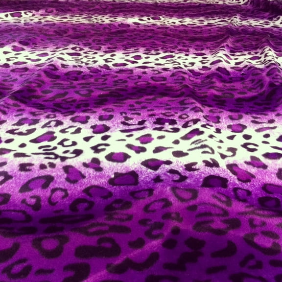Decorative Silk Inc. VELBOA FAUX FUR LEOPARD ANIMAL PRINT FABRIC 58"/ 60" BY THE YARD (PURPLE)